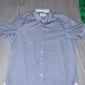 Men's Casual Blue Button Down Shirt